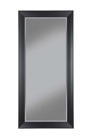 Benzara Contemporary Full Length Leaner Mirror With Rectangular Polystyrene Frame, Black BM178067 Black Polystyrene Glass BM178067