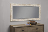 Benzara Farmhouse Style Full Length Leaner Mirror With Polystyrene Frame, Antique White BM178071 White Polystyrene Glass BM178071