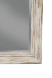 Benzara Farmhouse Style Full Length Leaner Mirror With Polystyrene Frame, Antique White BM178071 White Polystyrene Glass BM178071