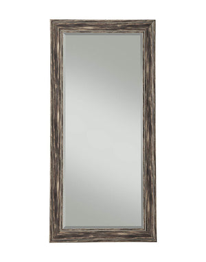 Benzara Farmhouse Style Full Length Leaner Mirror With Polystyrene Frame, Antique Black BM178072 Black Polystyrene Glass BM178072