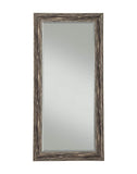 Farmhouse Style Full Length Leaner Mirror With Polystyrene Frame, Antique Black