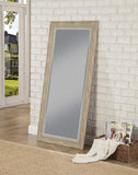 Benzara Farmhouse Style Full Length Leaner Mirror With Polystyrene Frame, Blue BM178073 Blue Polystyrene Glass BM178073