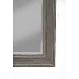 Benzara Farmhouse Style Full Length Leaner Mirror With Polystyrene Frame, Antique Gray BM178074 Gray Polystyrene Glass BM178074