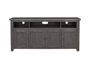 Benzara Wooden TV Stand With 3 Shelves and Cabinets, Gray BM178110 Gray Pine Pine Veneer BM178110