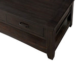 Benzara Wooden Coffee Table With Two Drawers, Espresso Brown BM178135 Brown Pine BM178135