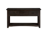 Benzara Wooden Console Table With Three Drawers, Espresso Brown BM178137 Brown Pine BM178137