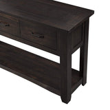 Benzara Wooden Console Table With Three Drawers, Espresso Brown BM178137 Brown Pine BM178137