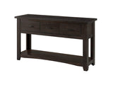 Benzara Wooden Console Table With Three Drawers, Espresso Brown BM178137 Brown Pine BM178137