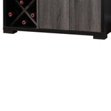 Benzara Dual-Tone Wooden Wine Cabinet, Black & Distressed Gray BM179615 Black And Gray MDF Wood BM179615