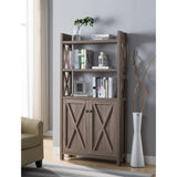 Benzara Wooden File Cabinet With 'X' Shaped Cutout Side Panel, Dark Taupe Brown BM179748 Brown Wood BM179748