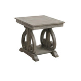 Benzara Acacia Veneer End Table With Bold Curves, Brown BM179815 Brown Acacia Veneer BM179815