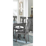 Benzara Wood Side Chair With Urn Backs, Set of 2, Gray BM179841 Gray Wood BM179841