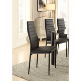 Benzara Bi-Cast Vinyl Side Chairs With Curvy Backs, Set of 2, Black BM179849 Black Bi-Cast Vinyl BM179849