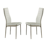 Benzara Bi-Cast Vinyl Side Chairs With Curvy Backs, Set of 2, White BM179850 White Wood BM179850