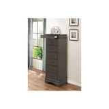 Benzara 6 Drawer Wooden Lingerie Chest With Pull Out Tray, Gray BM179882 Gray Wood BM179882