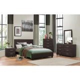 Benzara 5 Drawer Chest In Wood And PVC, Brown BM179898 Brown Wood BM179898