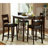 Benzara 5 Piece Wooden CoUnter Height Table Set, Espresso Brown BM179906 Brown Wood BM179906