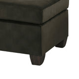 Benzara Polyester Upholstered Ottoman With Tufted Seat, Chocolate Brown BM180101 Brown Polyester Wood BM180101