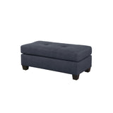 Benzara Fabric Tufted Ottoman With Tapered Feet , Dark Gray BM180160 Dark Gray Fabric BM180160