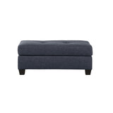 Benzara Fabric Tufted Ottoman With Tapered Feet , Dark Gray BM180160 Dark Gray Fabric BM180160