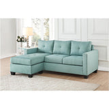 Benzara Fabric Tufted Ottoman With Tapered Feet , Teal Green BM180162 Green Fabric BM180162