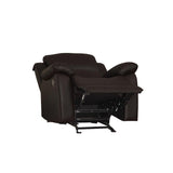 Benzara Leather Upholstered Glider Recliner Chair, Dark Brown BM180167 Dark Brown Leather BM180167