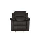 Benzara Leather Upholstered Glider Recliner Chair, Dark Brown BM180167 Dark Brown Leather BM180167