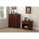 Benzara Wooden Chest With 4 Drawers, Dark Cherry Brown BM180177 Brown Wood BM180177