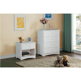 Benzara Wooden Night Stand With Bottom Shelf, White BM180180 White Wood BM180180