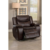 Leather Upholstered Glider Recliner Chair , Dark Brown