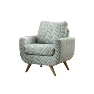 Benzara Herringbone Pattern Fabric Accent Chair, Teal Blue BM180208 Blue Fabric Wood BM180208