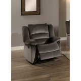 Polyester Upholstered Recliner Chair With Pull Back Mechanism, Chocolate Brown