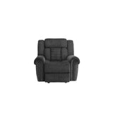 Fabric Upholstered Glider Recliner Chair, Charcoal Gray