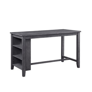 Benzara Wooden CoUnter Height Dining Table with Storage, Gray BM180296 Gray Wood BM180296