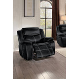 Leather Upholstered Glider Reclining Armchair, Black