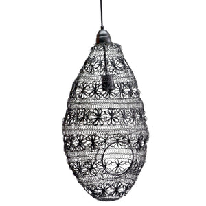 Benzara Wire Weave Pendant Light In Iron, Black BM180975 Black Iron BM180975