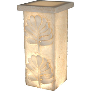 Benzara Polyresin Pedestal With Embossed Leaf Design, Cream BM181052 Cream Polyresin BM181052