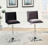 Benzara Contemporary Style Bar Stool With Padded Fabric Seat And Back, Black & Silver BM181074 Black & Silver Metal & Fabric BM181074