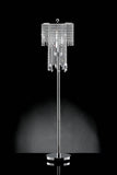 Benzara Contemporary Metallic Iron Floor Lamp Accented With Crystals, Silver BM181101 Silver Crystal & Iron BM181101