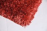 Benzara Contemporary Style Area Rug For In Polyester With cotton Backing, Red BM181118 Red Cotton & Polyester BM181118