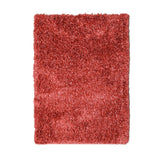 Contemporary Style Area Rug For In Polyester With cotton Backing, Red
