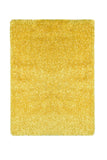 Contemporary Style Polyester Area Rug With cotton Backing, Yellow
