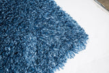 Benzara Contemporary Style Polyester Area Rug With cotton Backing, Blue BM181126 Blue Cotton & Polyester BM181126