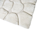 Benzara Pebble Pattern Polyester Area Rug With cotton Backing, Ivory BM181135 Ivory Cotton & Polyester BM181135