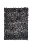 Modern Style Polyester Area Rug With Cotton Backing, Dark Charcoal Gray