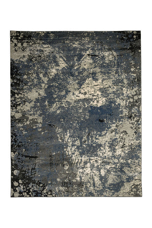 Benzara Distressed Polyester Area Rug With Jute Mesh Backing, Small, Multicolor BM181180 Multicolor Polyester & Jute Mesh BM181180