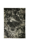 Distressed Polyester Area Rug With Jute Mesh Backing, Small, Black and Gray