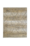 Benzara Recycled Polyester Area Rug With Geometric Pattern, Gray and Beige BM181185 Gray and Beige Recycled Polyester & Latex Backing BM181185
