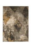 Linear designed Polyester Area Rug With Latex Backing, Multicolor