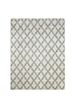 Acanthus Patterned Nylon Area Rug With Latex Backing, Small, Blue and Gray